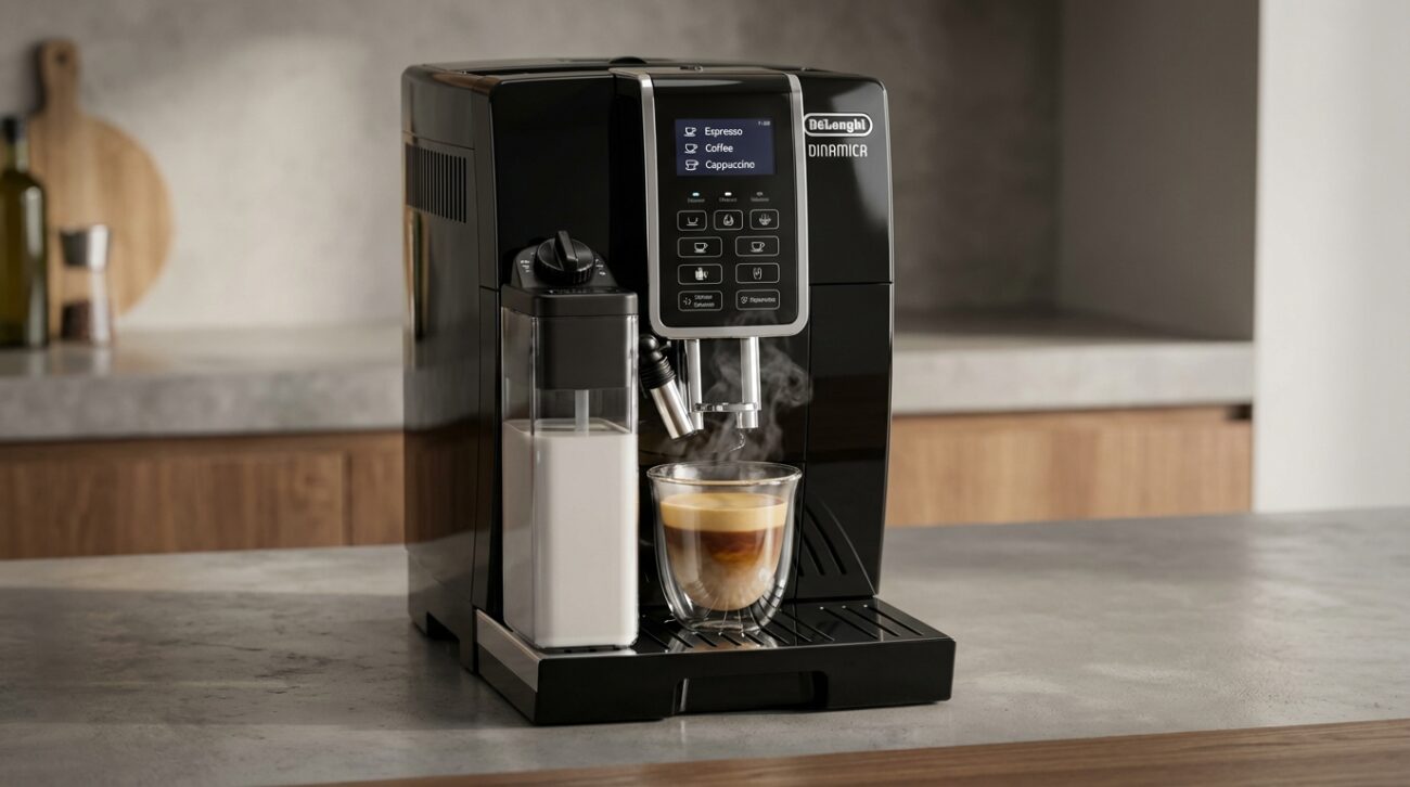 Test Ekspres do kawy De'Longhi Dinamica ECAM 350.55.B [TEST] ⭐️ Mistrz mlecznej pianki w dobrej cenie