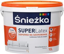 Biała farba lateksowa Śnieżka Super Latex Mat 10L
