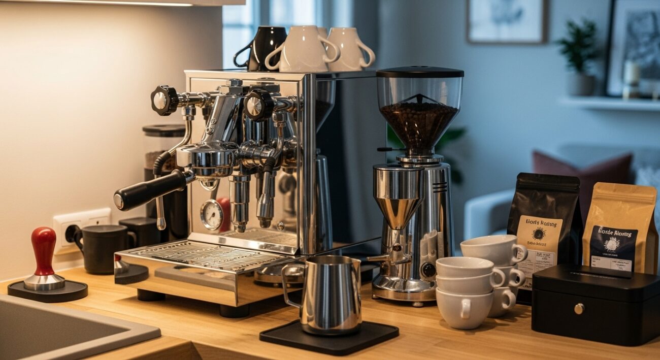 Domowa stacja kawowa - jak urządzić kącik z ekspresem, młynkiem i dodatkami?