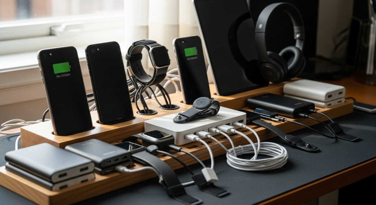 Domowe centrum ładowania - jak zorganizować jedno miejsce na ładowarki, kable i powerbanki?