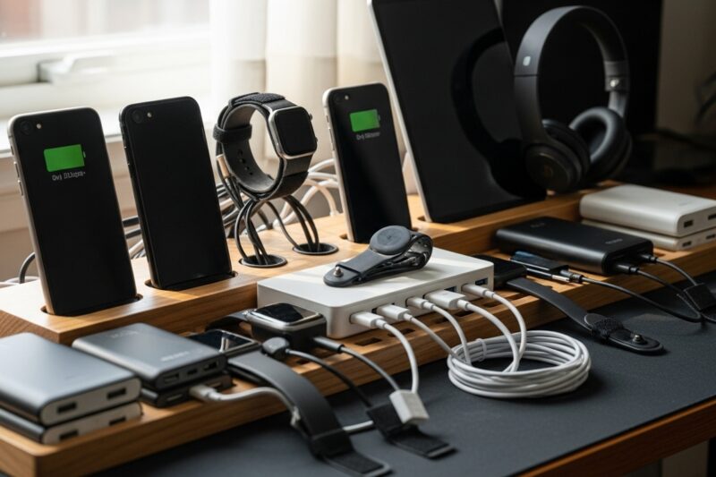 Domowe centrum ładowania – jak zorganizować jedno miejsce na ładowarki, kable i powerbanki?