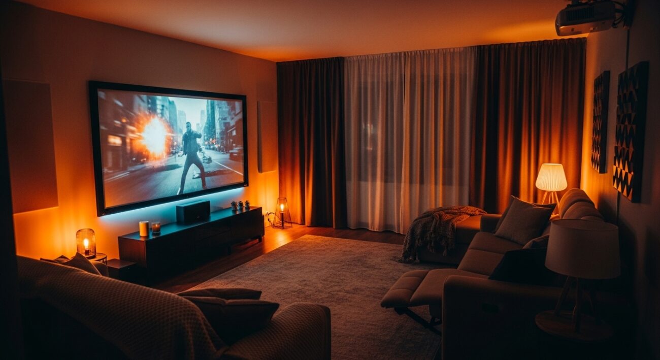 Domowe kino wieczorem - jak ustawić dźwięk i światło, żeby nie przeszkadzać sąsiadom?