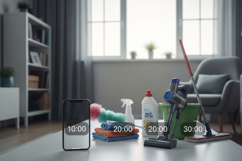 Domowe rutyny sprzątania na 10, 20 i 30 minut - jak dopasować je do grafiku dnia?