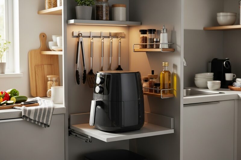 Frytkownica beztłuszczowa w małej kuchni - jak zorganizować miejsce na nowy sprzęt?