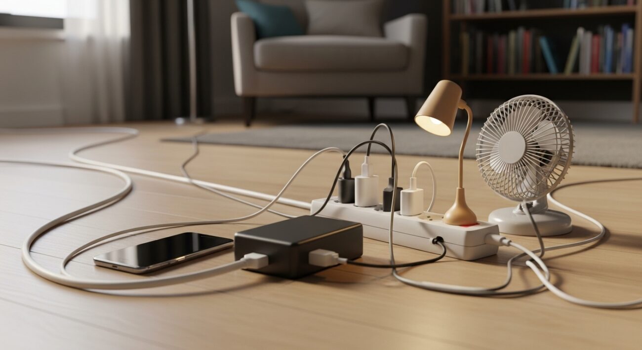 Jak bezpiecznie korzystać z przedłużaczy, rozgałęziaczy i listew zasilających w mieszkaniu?