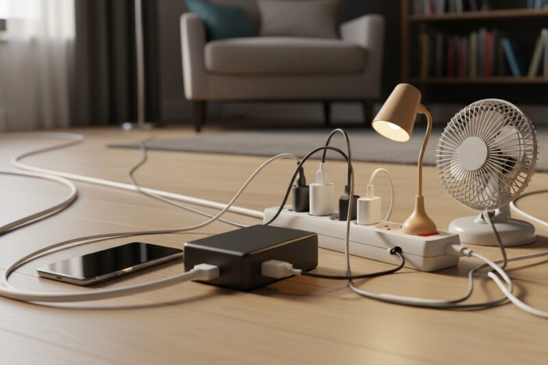 Jak bezpiecznie korzystać z przedłużaczy, rozgałęziaczy i listew zasilających w mieszkaniu?