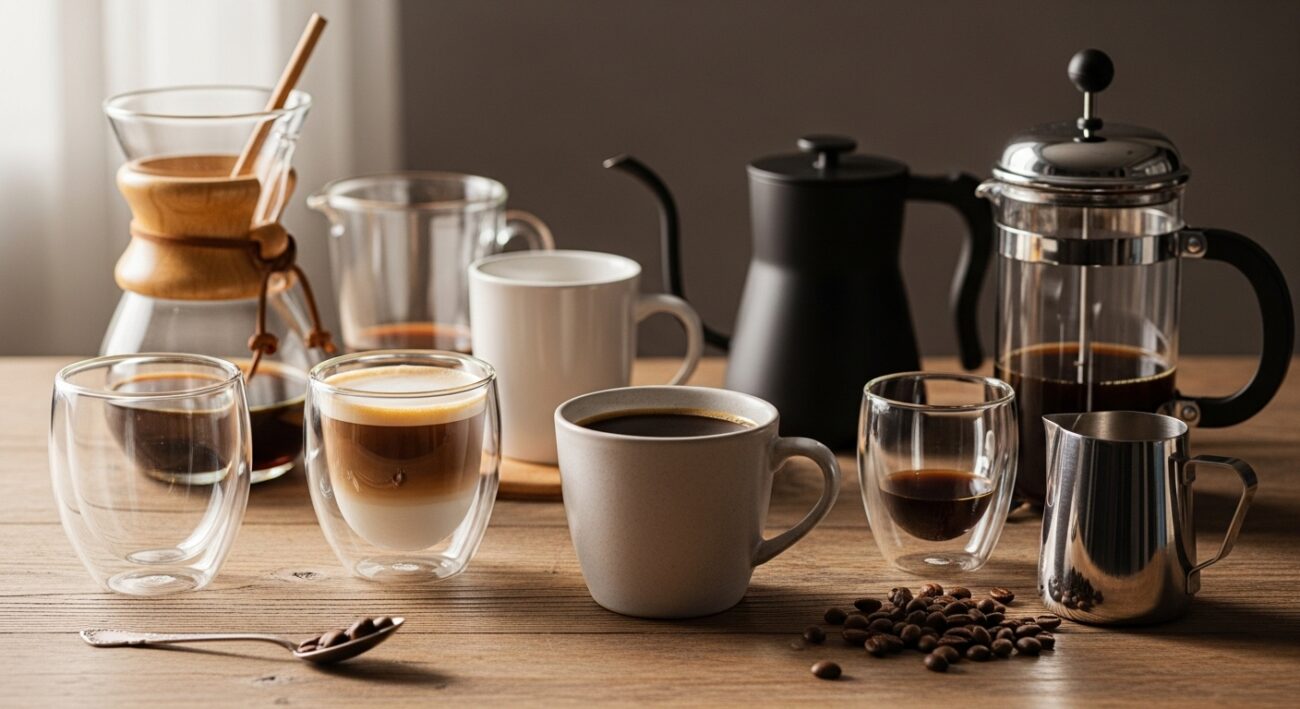Jak dobrać kubki, szklanki i akcesoria do różnych sposobów parzenia kawy w domu?