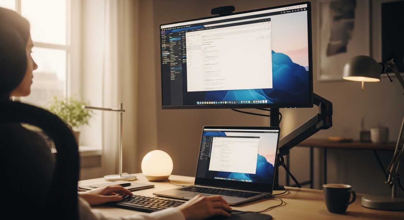 Jak korzystać z monitora zewnętrznego w domu, żeby odciążyć oczy i kręgosłup?