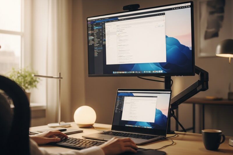 Jak korzystać z monitora zewnętrznego w domu, żeby odciążyć oczy i kręgosłup?