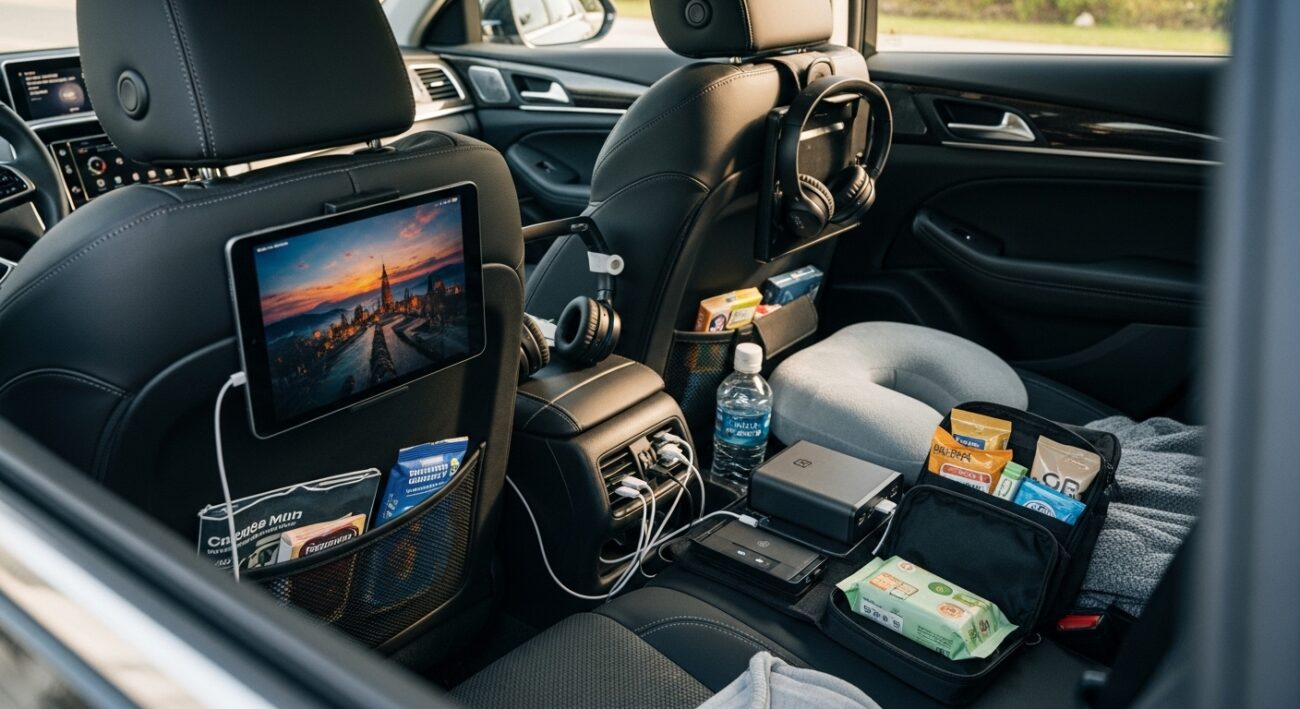 Jak przygotować auto na długą trasę z dziećmi, korzystając z elektroniki i akcesoriów?