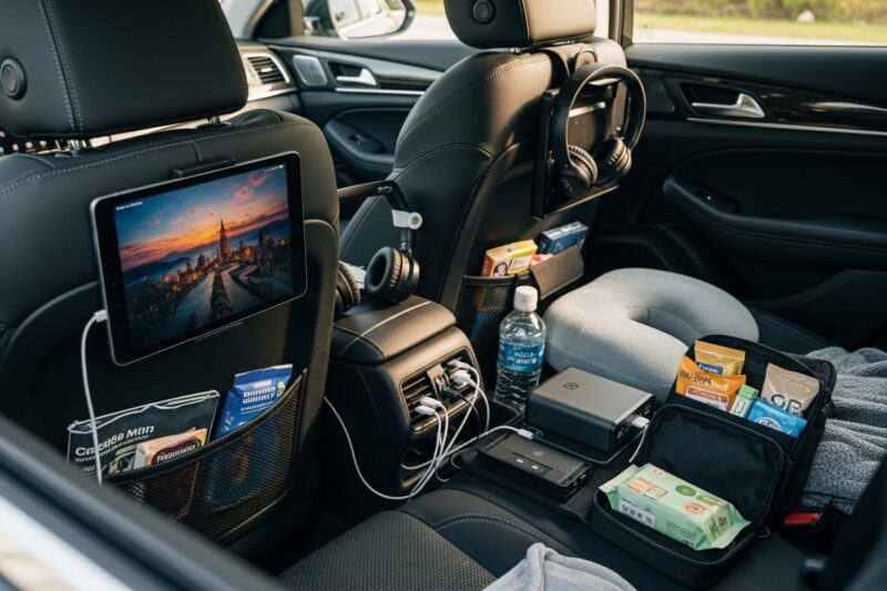 Jak przygotować auto na długą trasę z dziećmi, korzystając z elektroniki i akcesoriów?