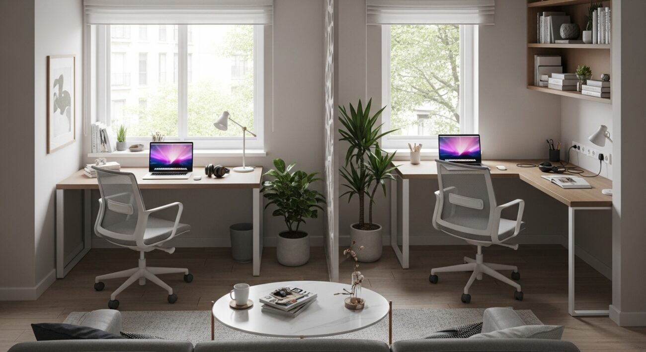 Jak przygotować mieszkanie do pracy hybrydowej dwóch osób jednocześnie?