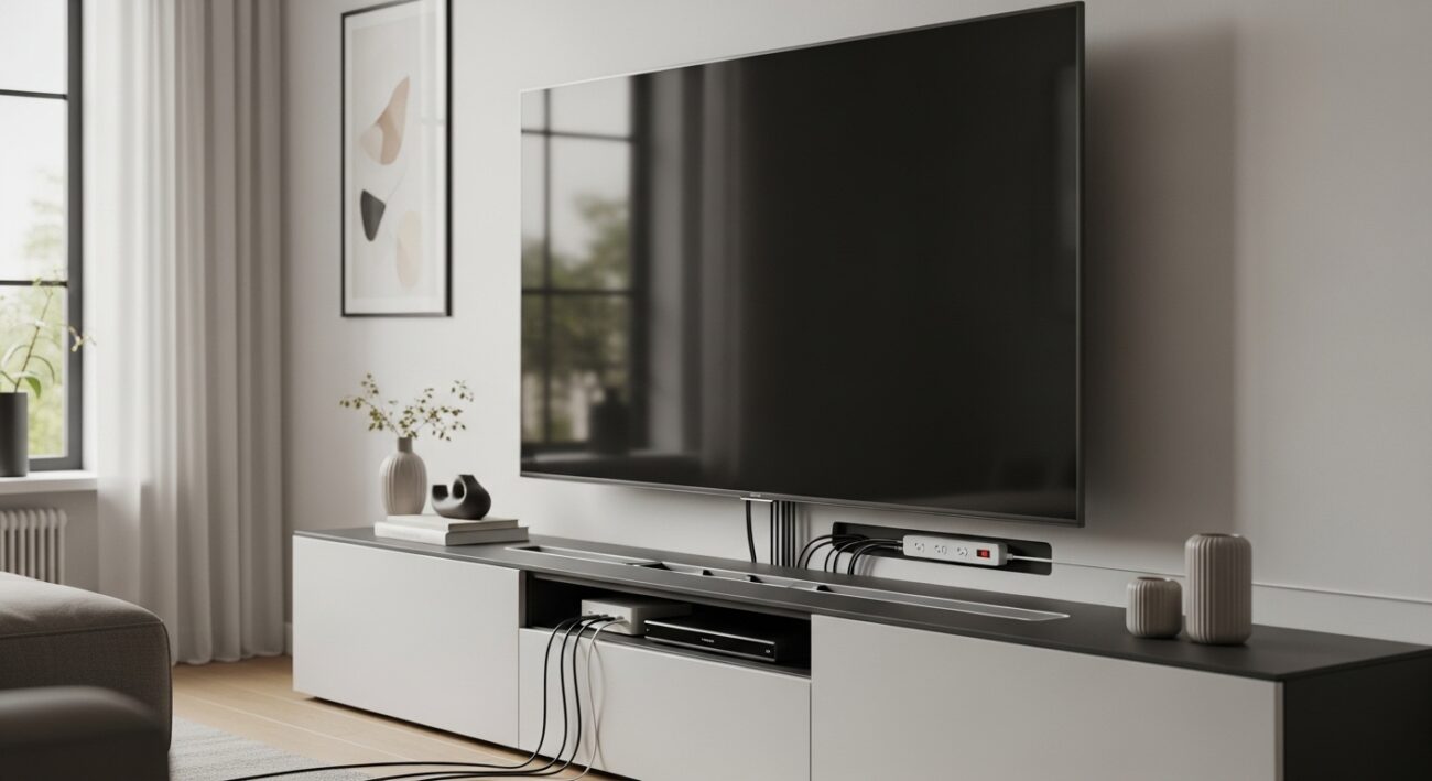 Jak przygotować salon pod nowy telewizor, żeby kable i listwy zasilające nie psuły wystroju?