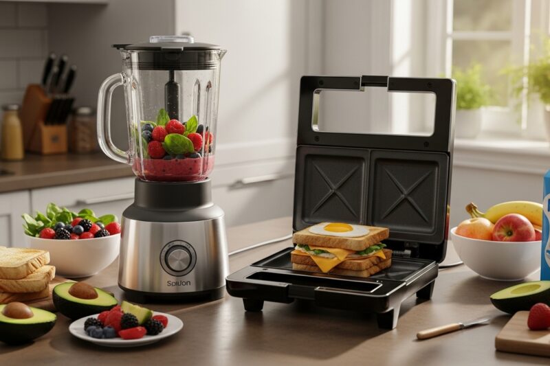 Jak przygotować śniadania do pracy z pomocą blendera i opiekacza do kanapek?