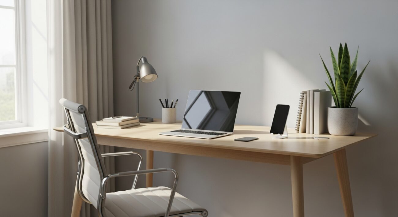Jak urządzić domowe biuro dla freelancera, który pracuje z laptopem i telefonem przez cały dzień?