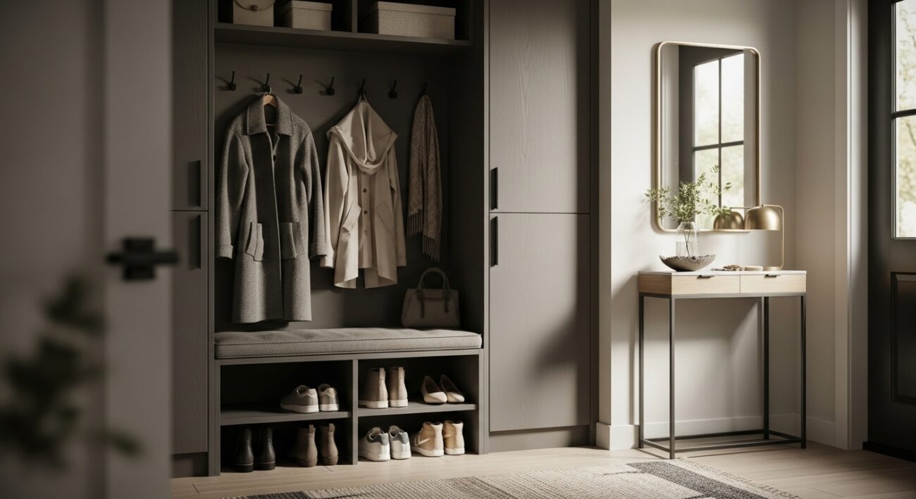 Jak urządzić funkcjonalny przedpokój, żeby nie tonąć w butach i kurtkach?