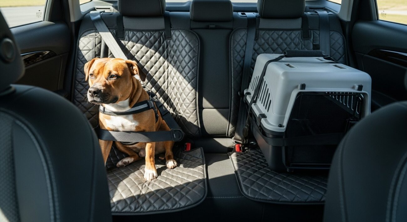 Jak zadbać o bezpieczeństwo psa w samochodzie przy pomocy pasów, mat i transporterów?