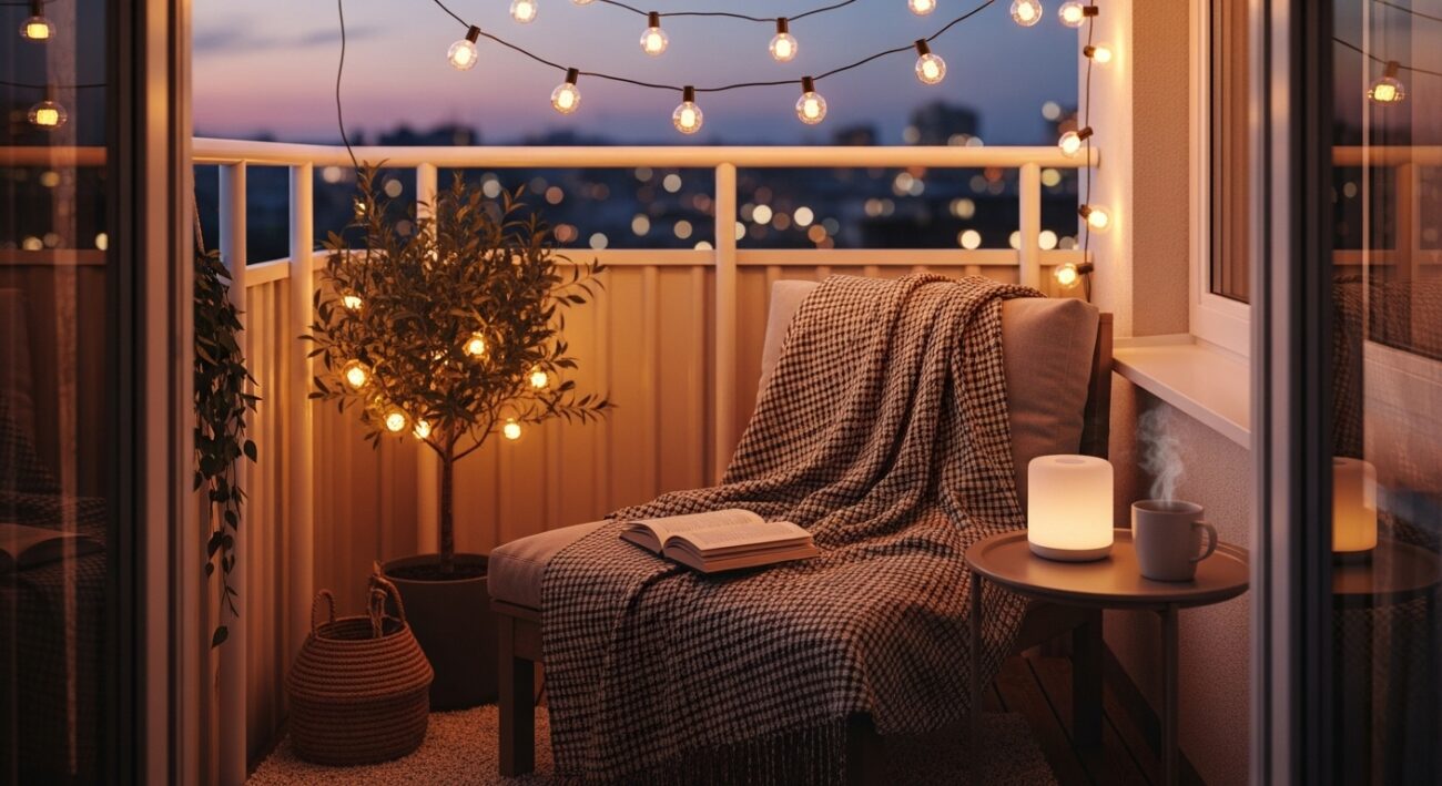 Jak zamienić balkon w mini-strefę relaksu z oświetleniem, muzyką i ciepłym kocem?