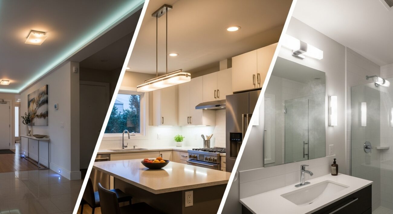 Jak zaplanować oświetlenie w przedpokoju, kuchni i łazience, żeby było funkcjonalne i energooszczędne?