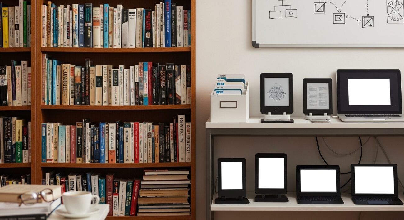 Jak zorganizować domową biblioteczkę, gdy połowa książek jest w wersji elektronicznej?