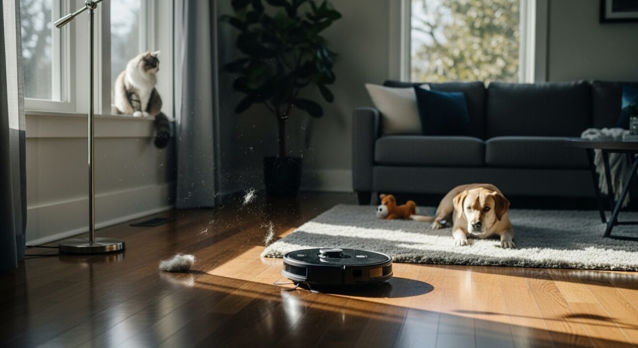 Jak zorganizować harmonogram sprzątania z robotem odkurzającym w domu z kotem i psem?