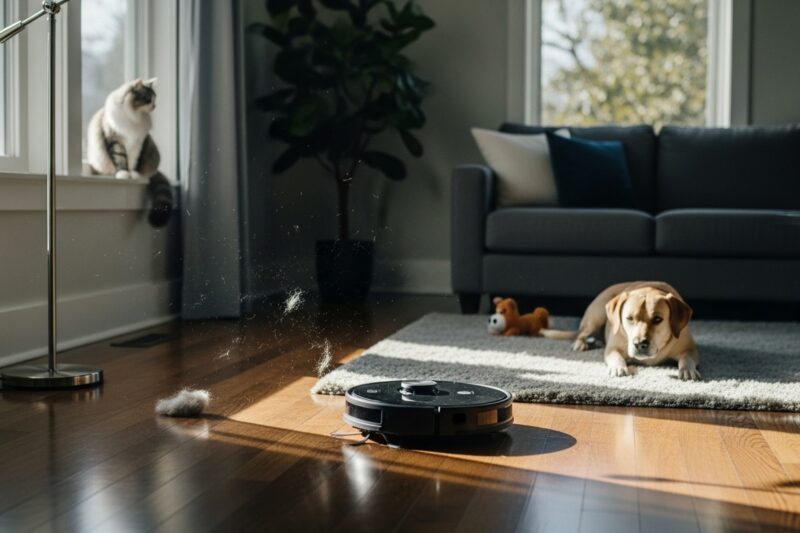 Jak zorganizować harmonogram sprzątania z robotem odkurzającym w domu z kotem i psem?