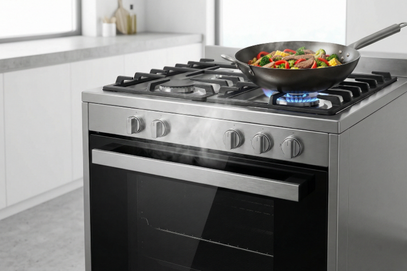 Kuchnia gazowo-elektryczna Beko FSMT51339DXDT [TEST] ⭐️ Kompaktowy szef kuchni z parą