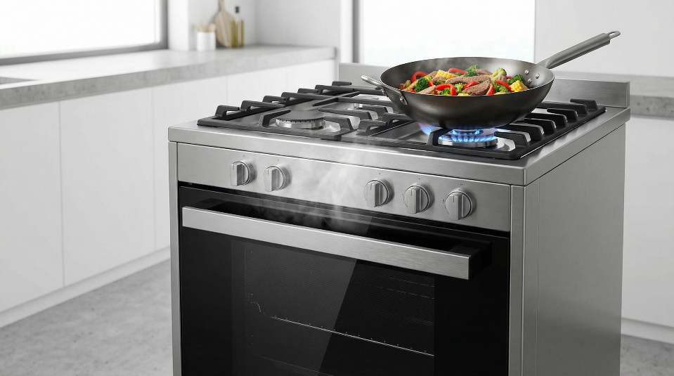 Kuchnia gazowo-elektryczna Beko FSMT51339DXDT [TEST] ⭐️ Kompaktowy szef kuchni z parą