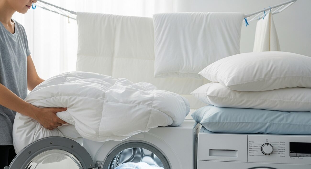Poduszki, kołdry i ochraniacze - jak je prać i suszyć, żeby nie straciły kształtu?