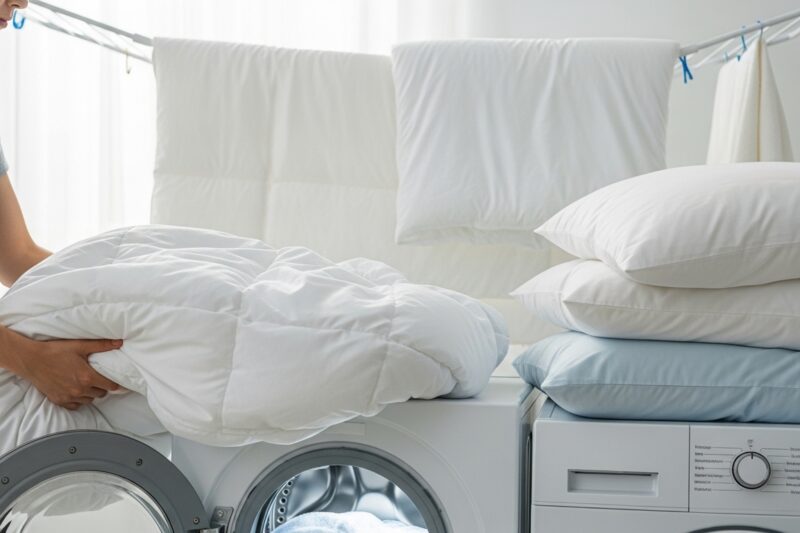 Poduszki, kołdry i ochraniacze – jak je prać i suszyć, żeby nie straciły kształtu?
