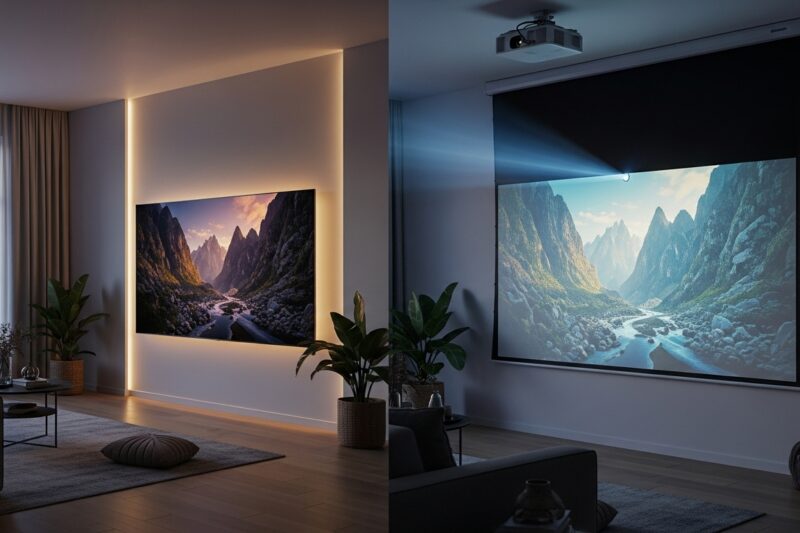 Projektor czy telewizor w salonie - w jakich sytuacjach lepiej sprawdzi się każde z rozwiązań?