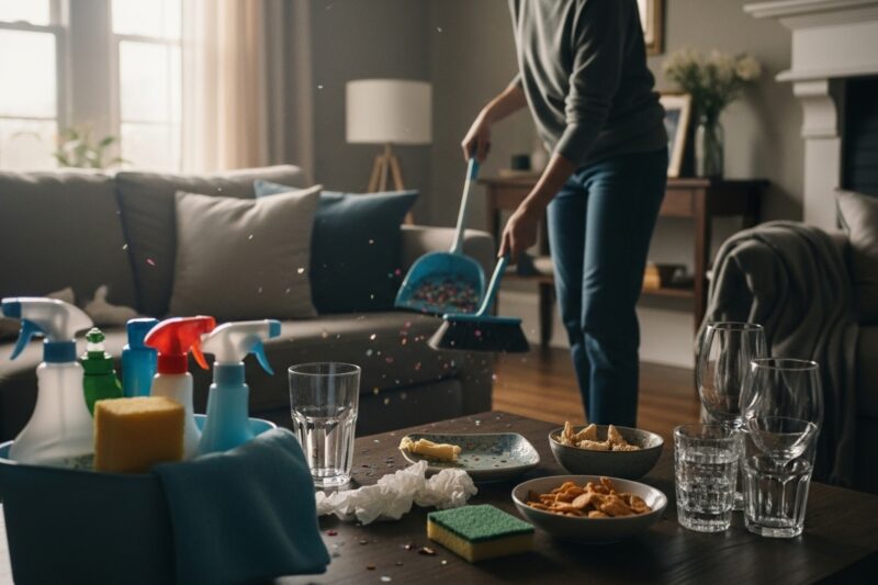 Sprzątanie po imprezie w dwie godziny - jak zaplanować działania krok po kroku?