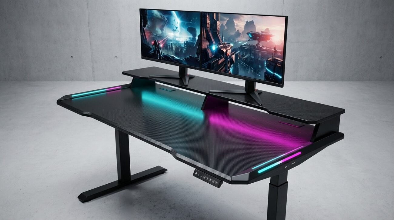 Test Biurko gamingowe Ultradesk HIGHLANDER XXL [TEST] ⭐️ Elektryczny kolos dla graczy
