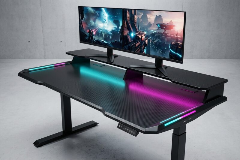 Test Biurko gamingowe Ultradesk HIGHLANDER XXL [TEST] ⭐️ Elektryczny kolos dla graczy