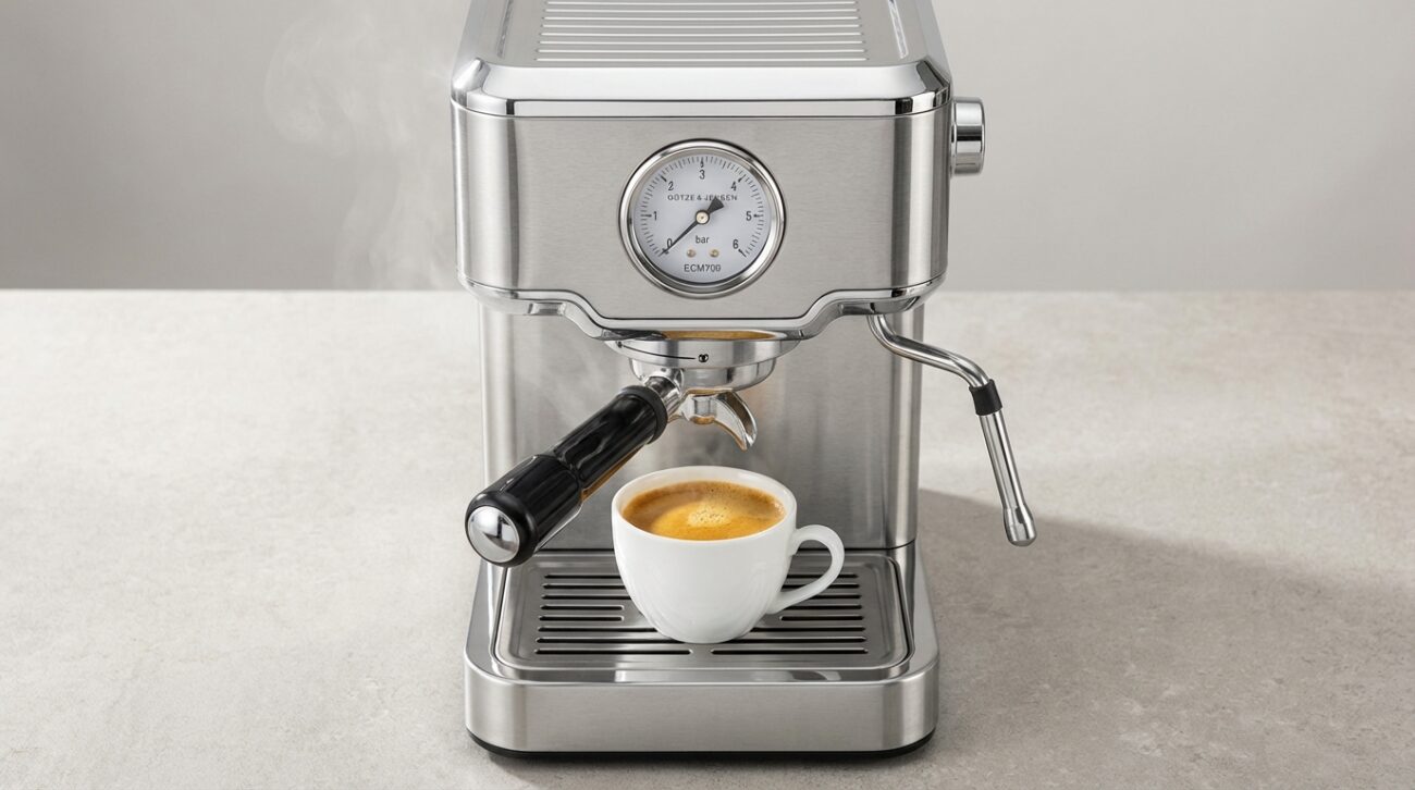 Test Ekspres kolbowy GÖTZE & JENSEN ECM700 [TEST] ⭐️ Kapsułki Dolce Gusto i mielona w jednym