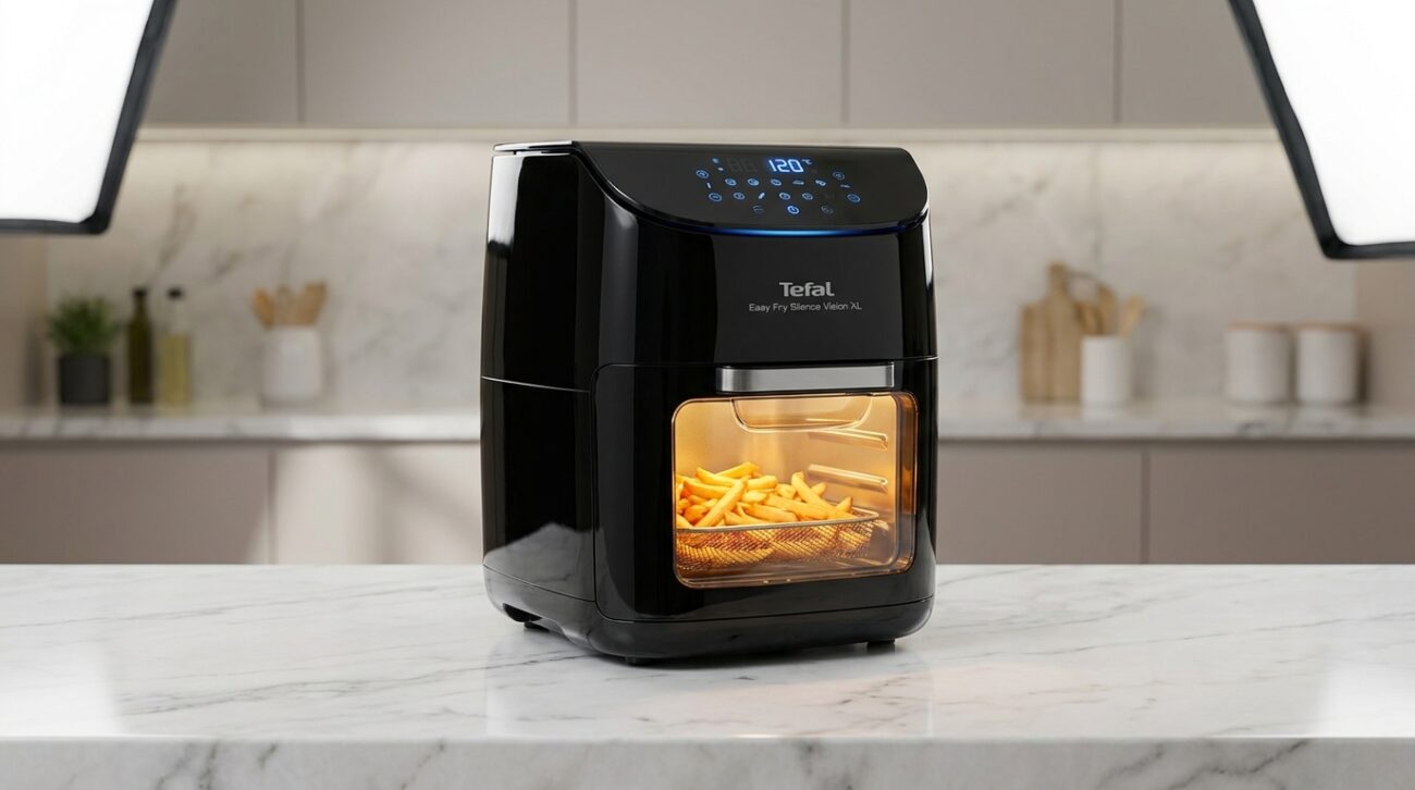 Test Frytkownica beztłuszczowa Tefal Easy Fry Silence Vision XL EY5568 [TEST] ⭐️ Ciche pieczenie z widokiem na sukces