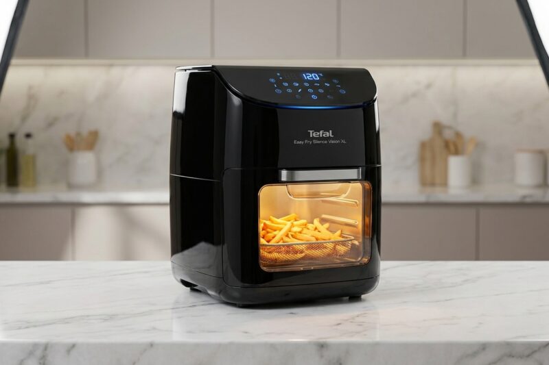 Frytkownica beztłuszczowa Tefal Easy Fry Silence Vision XL EY5568 [TEST] ⭐️ Ciche pieczenie z widokiem na sukces